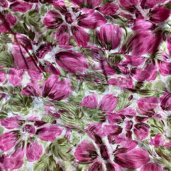 Connected Strapless Hot Pink Fuchsia Floral Tiered Ruffle Layered Cocktail Dress - Picture 11 of 13